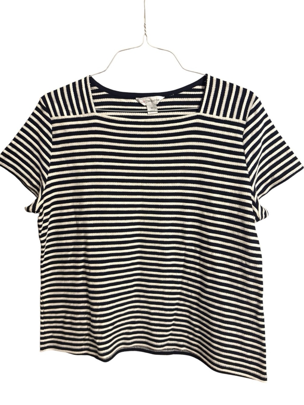 Liz Claiborne Black and White Striped Top